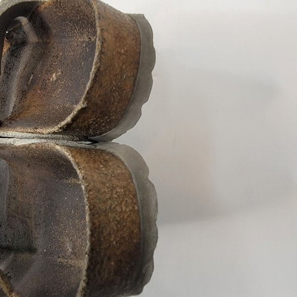 Birkenstock Birkis Sz 38 Arizona Sandals Silver Textured Double Buckle - Picture 6 of 8